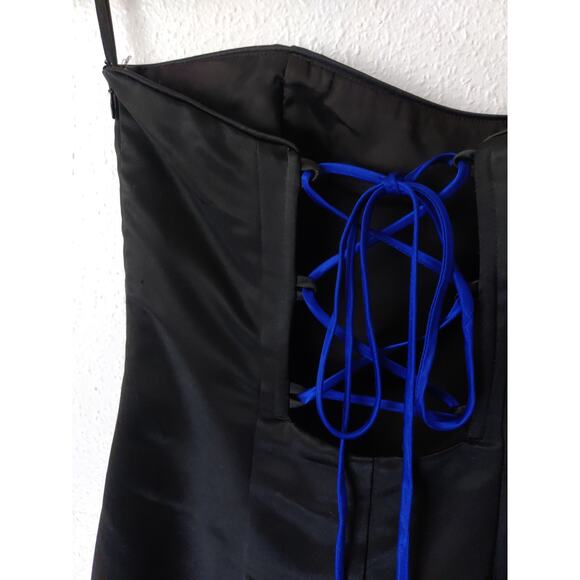 Jessica McClintock for Gunne Sax Black Strapless Formal Mermaid Dress Size 11/12 - Picture 6 of 10